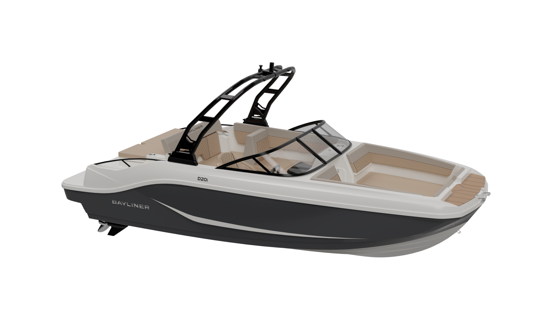 Bayliner D20i Deck Boat - Black and White Hull