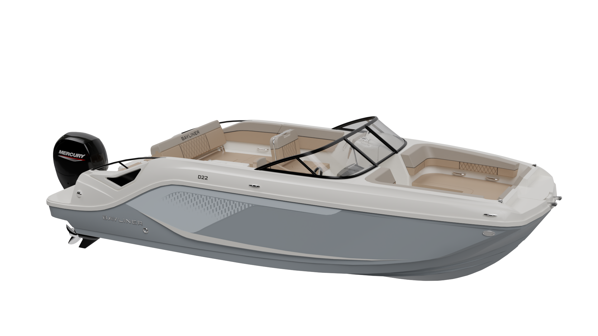 Bayliner D22 Deck Boat - Grey Hull